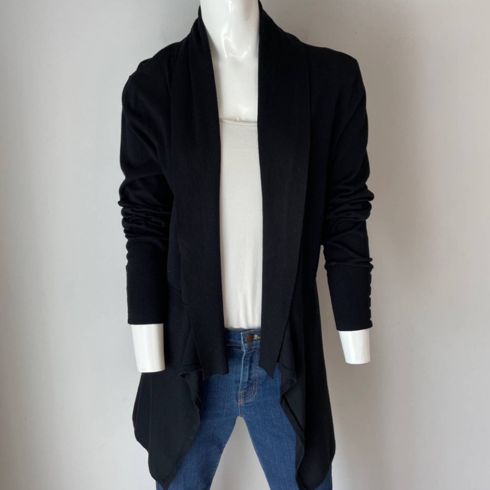 White House Black Market Ribbed Sweater in Black  size Large